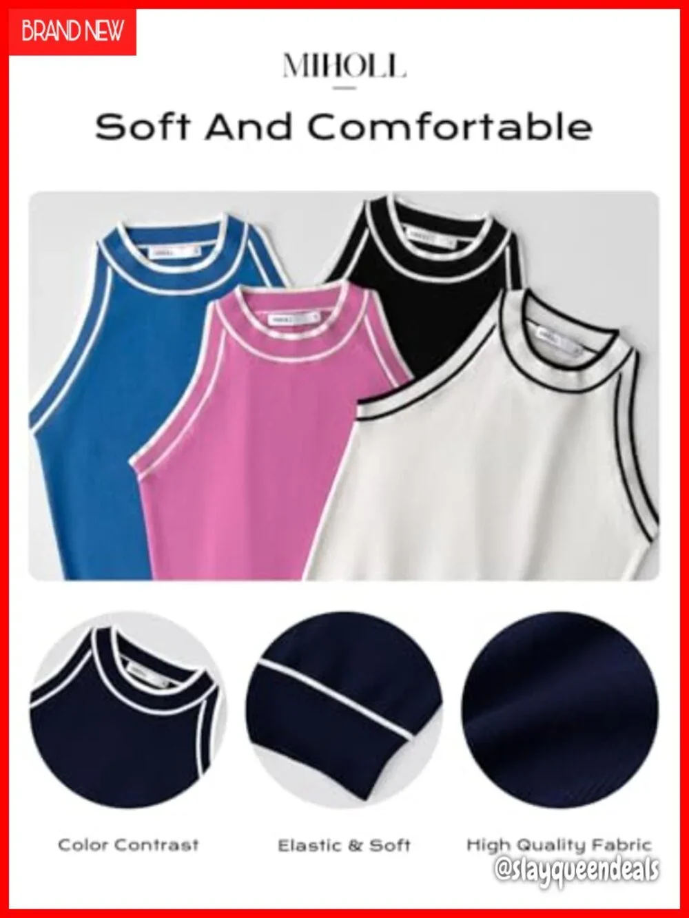 Ribbed Halter Neck Tank Top Crop Cami Sleeveless Racerback Slim Fit